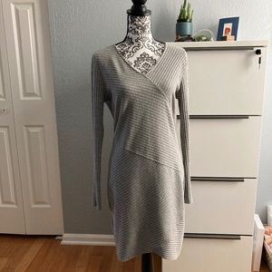 FRESHMAN long sleeve knit dress grey, Medium